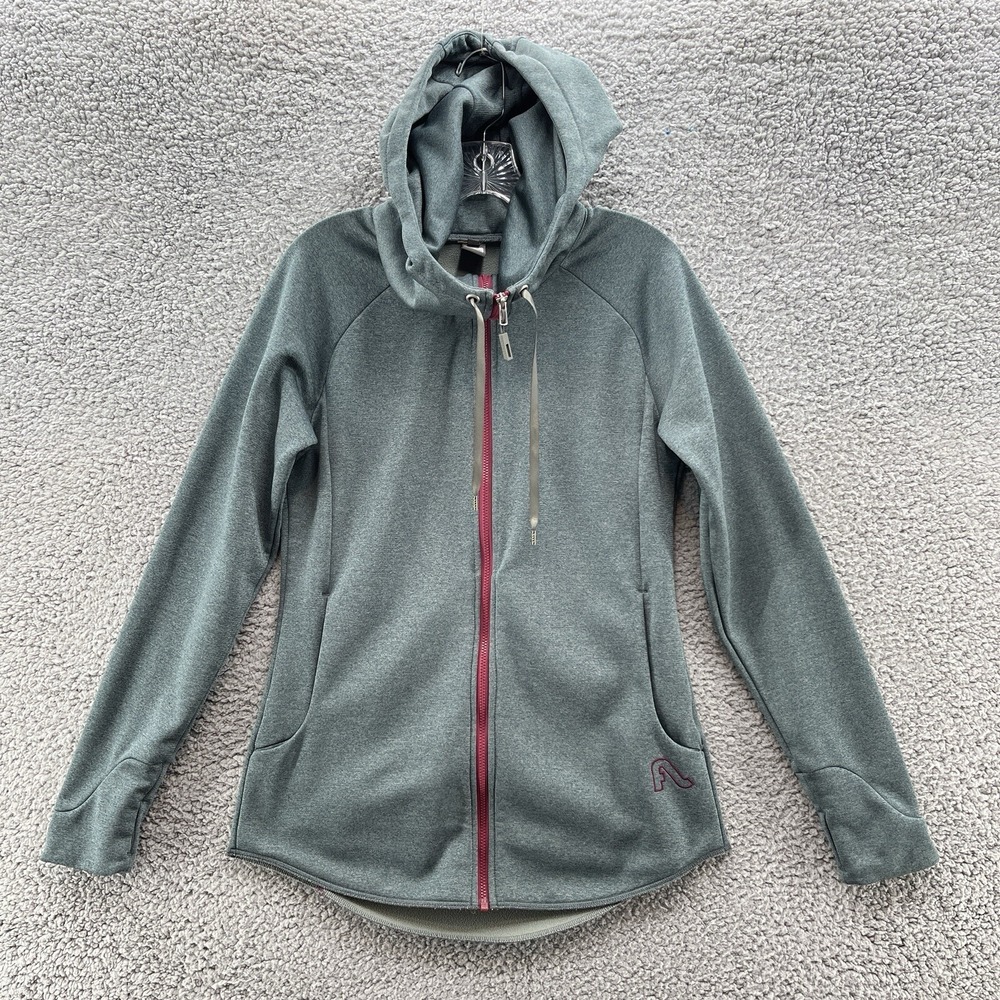 Flylow Hoodie Women Medium Green Katinka Full Zip Fleece Jacket Mid Layer Ski